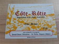 étiquette vin Côte Rôtie Cote Brune Jean Paul JAMET Rhone wine label Ampuis