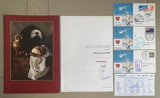 Menu + Plis Signés, 10ème Anniversaire Ligne Paris/New York Concorde F.BTSC 1987