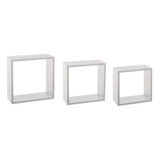 Lot de 3 Étagères Murales "Cube" 30cm Blanc