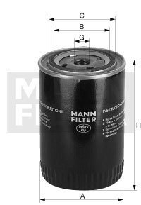 Filtre huile mann filter - filtre, à