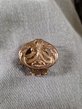 Ancien Clip de Robe ou Chapeau en Métal Argenté Art Nouveau 1900 Tulipe