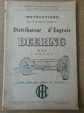 INSTRUCTIONS distributeur d'engrais DEERING N°5 A 1939 RARE machine agricole
