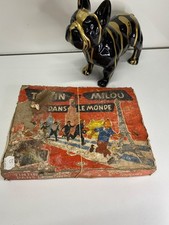 Jeu de société tintin et Milou dans le monde Boîte mauvaise état incomplet