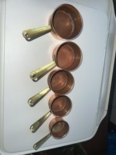 Série De 5 Anciennes Mini Casseroles En Cuivre