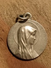 Médaille Religieuse Ancienne Ste Bernadette  Lourdes Vierge Marie Signée OBC 