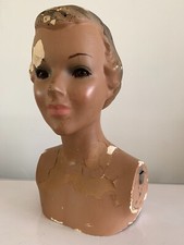 TRES RARE ANCIEN BUSTE PLATRE JEUNE FEMME MANNEQUIN SIEGEL PARIS ANNEES 20-30
