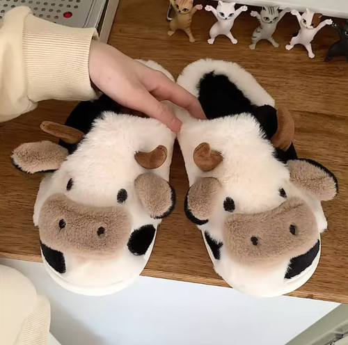 Pantoufles vache chaude pour