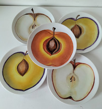 5 assiettes à dessert peintes