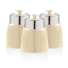 Retro Set 3 Boîtes de Rangement Cuisine 1,2L Hermétiques pour Pâtes Riz, Vintage