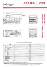 MERCEDES TRUCKS  / 609 DC VSR CHASSIS CABINE / FICHE TECHNIQUE 1991
