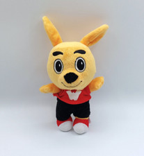 Doudou peluche kangourou WALIBI Sud-Ouest jaune orange noir rouge environ 24 cm
