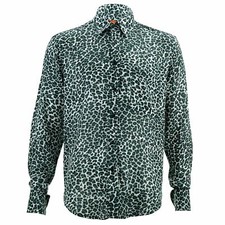 Hommes Chemise Loud Originals Coupe Standard Léopard Animal Imprimé Blanc