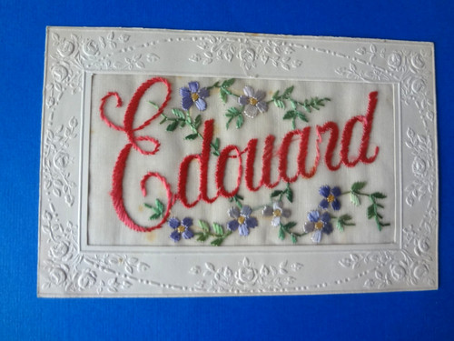 Carte postale fantaisie brodee - postale,