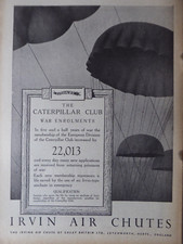 6/1945 PUB IRVING AIR CHUTE CATERPILLAR CLUB WAR ENROLMENTS 22013 ORIGINAL AD