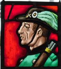 vintage VITRAIL de chasseur