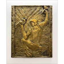 TOFFOLI Louis - Bas-Relief original en Bronze "Le Maréchal-Ferrant" 64x51cm - 19