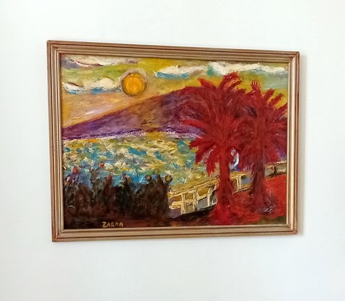 Tableau ancien encadré - , 75x55