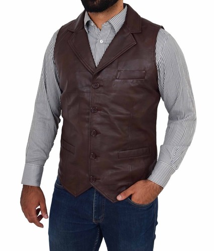 Gilet marron western new - gilet,