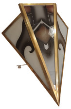 Grande Applique Époques Art Deco, Motif Fixé Sous Verres 1920, 1930