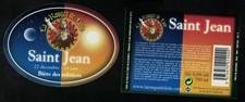 France Lot 2 Etiquettes Bière Beer Labels Saint Jean bière des solstices La Roug