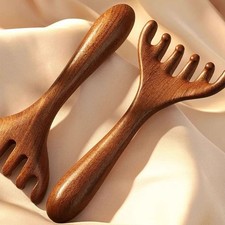 Authentique peigne en bois de santal doré pour bien-être holistique et grattag