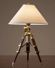 Lampadaire Royal Marine lampe de table chromée avec décor sur pied trépied...