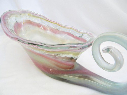 Pink gold design blown glass - gold,
