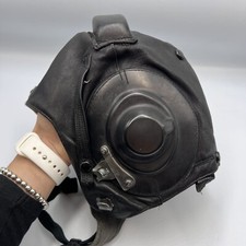 Casque original aviateur pilote cuir hiver soviétique URSS, Air Force Mig 1986