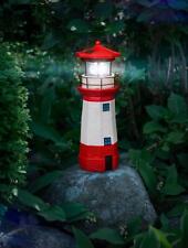 Phare Solaire LED Décoratif De Jardin Lumière Rouge Et Blanche