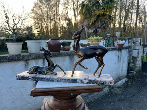 Sculpture art déco biche - biche, et