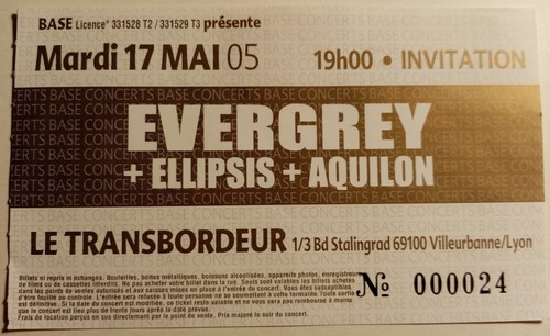 Evergrey ticket billet - evergrey,