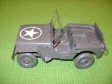 JOUET ANCIEN JEEP WILLYS MILITAIRE MECANIQUE EN TOLE EPOQUE JRD-FAIVRE-RCP