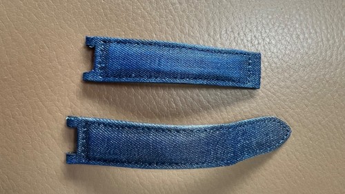 Bracelet cuir tissu jeans - , pour