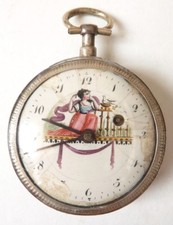 Montre à gousset à coq argent massif 18e siècle silver pocket watch 18th century