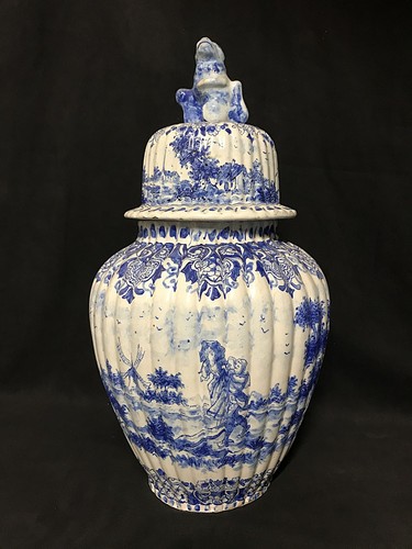 Pot couvert delft époque - pot,