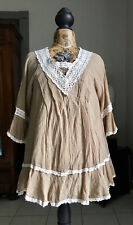 SHABBY CHIC CRÉATION JAPONAISE RAVISSANTE TUNIQUE AVEC DENTELLES