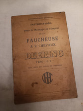 montage et liste des pièces faucheuse à 2 chevaux DEERING IH type G2