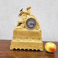 Pendule En Bronze Doré, Chinoise à l'Oiseau, XIXème Siècle