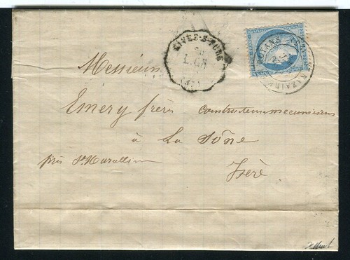Rare lettre rives sur fure - de,
