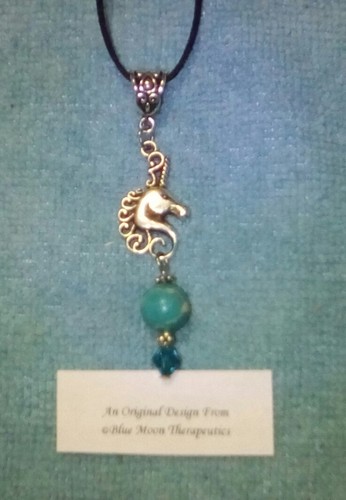 Stylish unicorn pendant blue - pendant,