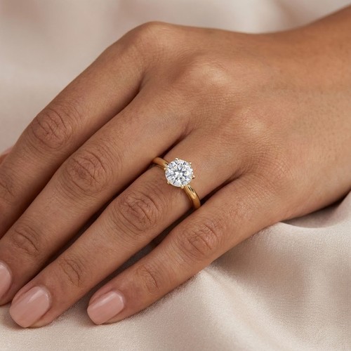 Solitaire engagement ring - ring, 18k