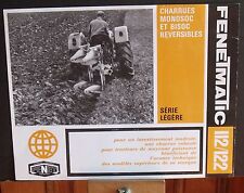▬► Prospectus Charrues Monosoc Bisoc FENET 112/122 tracteur someca massey