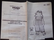 § patron MODES ET TRAVAUX 06/1990 pour fillette et poupée Cécile