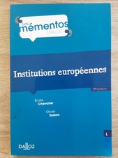 LIVRE-DALLOZ- Institutions européennes -1 ére édition- 2019