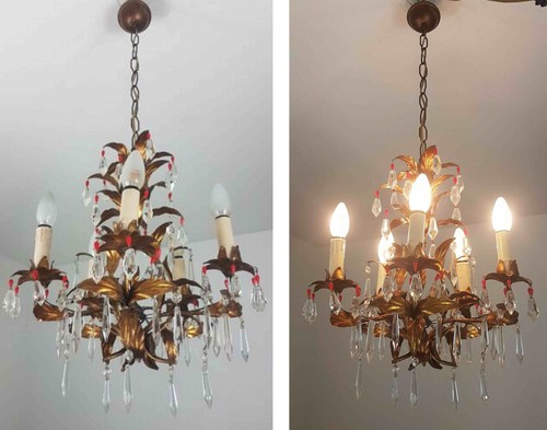 Suspension lustre métal - , doré