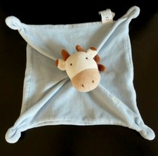 Y12. DOUDOU PLAT OBAIBI OKAIDI VACHE BLEU BLANC MARRON EXCELLENT ETAT