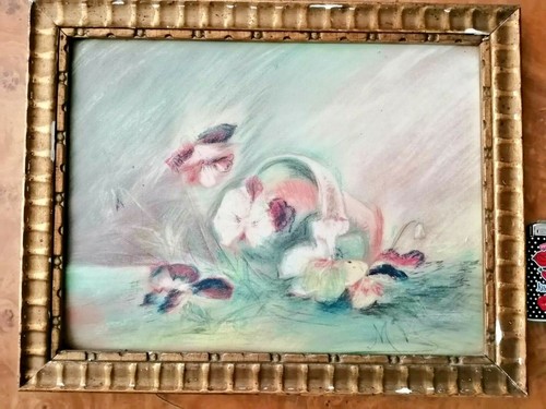 Ancien tableau fleurs - de,