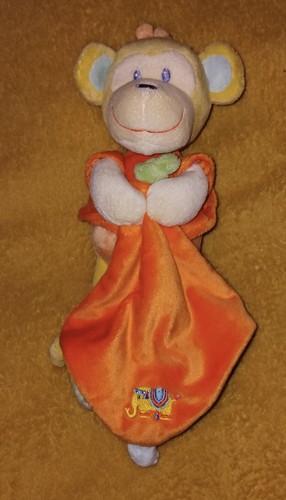 Doudou pommette singe - singe, orange
