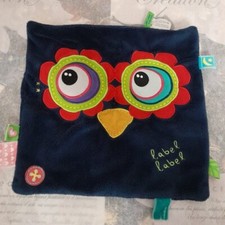 B8/ Doudou Doudou Label Label  Plat  / Hiboux Bleu