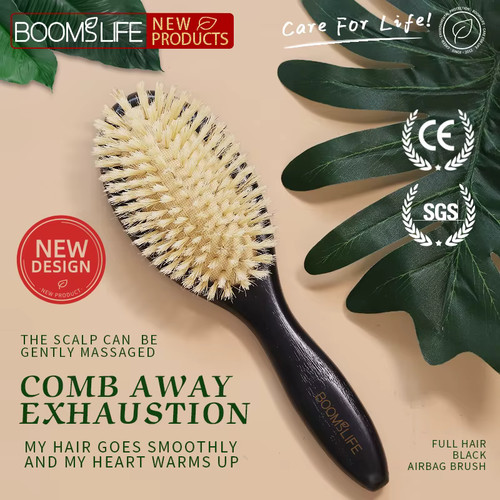 Brosse cheveux poils sanglier - brosse,